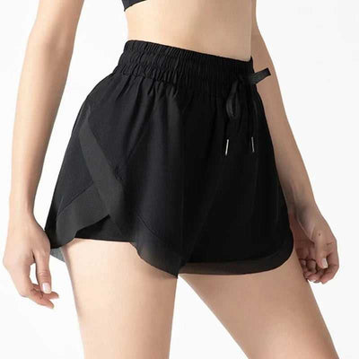 Bekväm Shorts - 2 i 1 Flödande Kondition Yoga Shorts