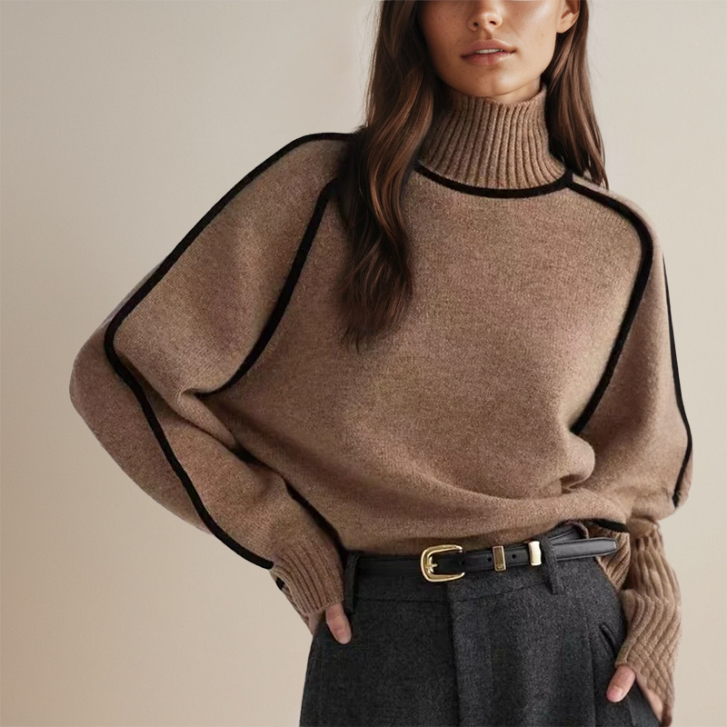 Amelia kaschmir couture turtleneck - Bekväm, överdimensionerad snygg passform