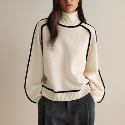 Amelia kaschmir couture turtleneck - Bekväm, överdimensionerad snygg passform