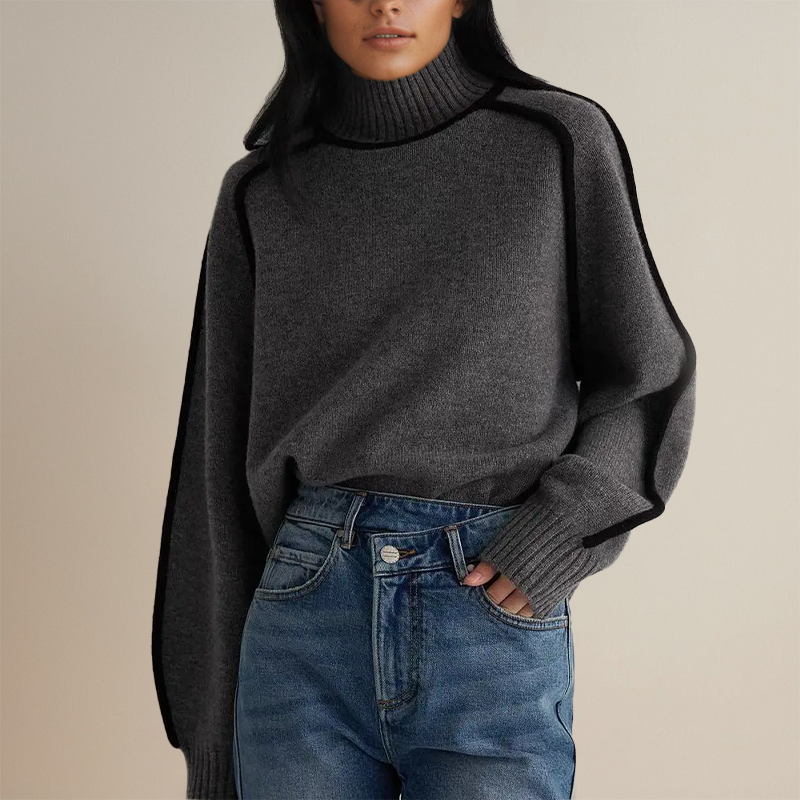 Amelia kaschmir couture turtleneck - Bekväm, överdimensionerad snygg passform