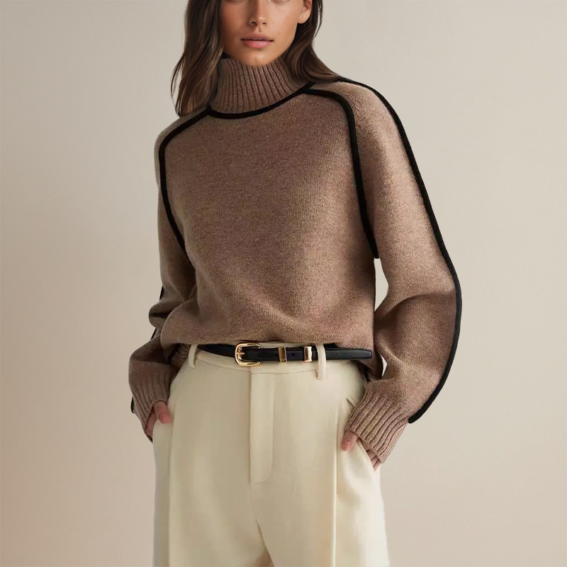 Amelia kaschmir couture turtleneck - Bekväm, överdimensionerad snygg passform